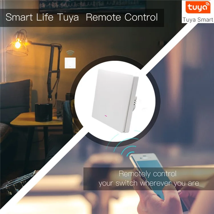 1-Gang Smart WiFi Switch Zero Fire Version Neutral Wire Fire Wire Required Voice Control Wall Switch Controller, EU Plug