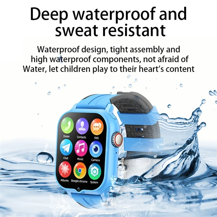 T9 1.89-Inch Display Smart Watch SOS 4G SIM Card 2GB+32GB Children Watch - Black