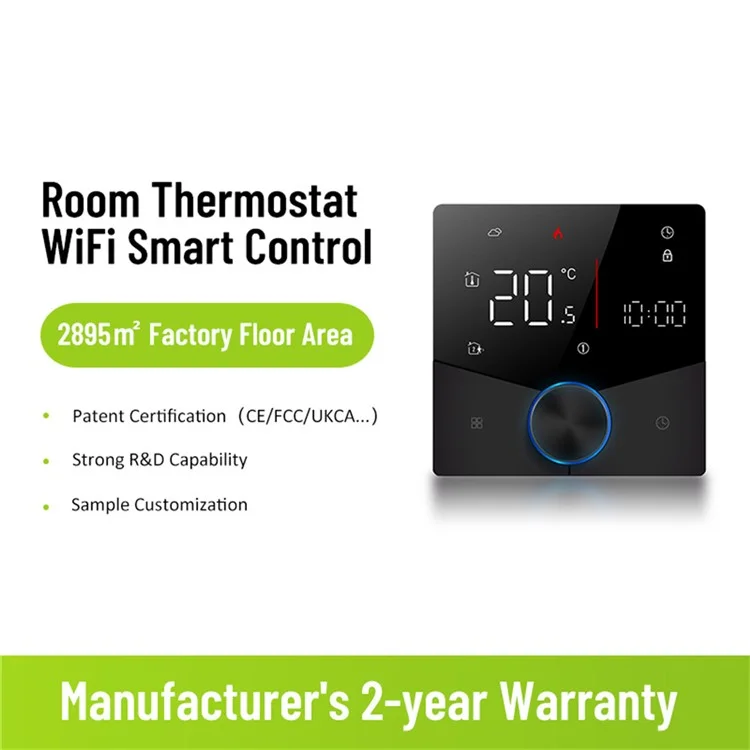 BHT-009GALW Tuya APP Control WiFi Smart Heating Thermostat LCD Display Weekly Programmable Digital Temperature Controller - Black