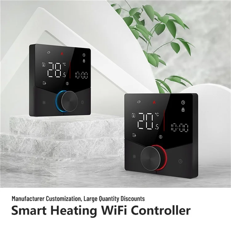 BHT-009GALW Tuya APP Control WiFi Smart Heating Thermostat LCD Display Weekly Programmable Digital Temperature Controller - Black