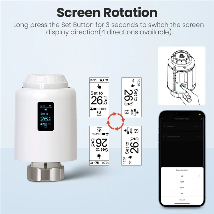 TRV07-wifi Tuya APP Smart WiFi Thermostat LCD Screen Programmable Voice Control TRV Radiator Valve