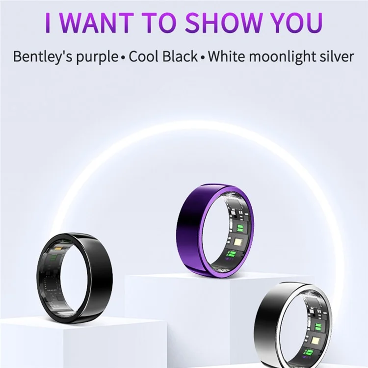 PX01 Bluetooth Sleep Health Monitoring Smart Ring Multifunction Finger Ring with Charging Base - Silver / Size 7