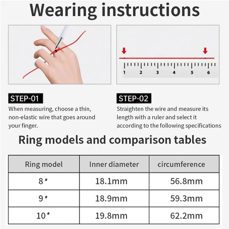 Darings Bluetooth Health Monitoring Smart Ring Rhinestone Decor Finger Ring, with Charging Case - Gold / Size 8