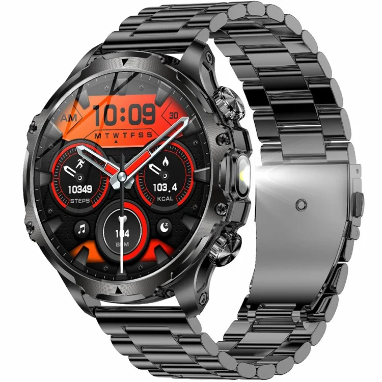 AK75 Steel Strap Smart Watch Bluetooth Call Waterp...