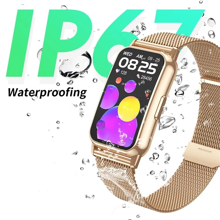 CY22 Silicone Strap 1.47-inch Curved Screen Smart Watch Sleep Health Monitoring Metal Case Smart Bracelet - Gold