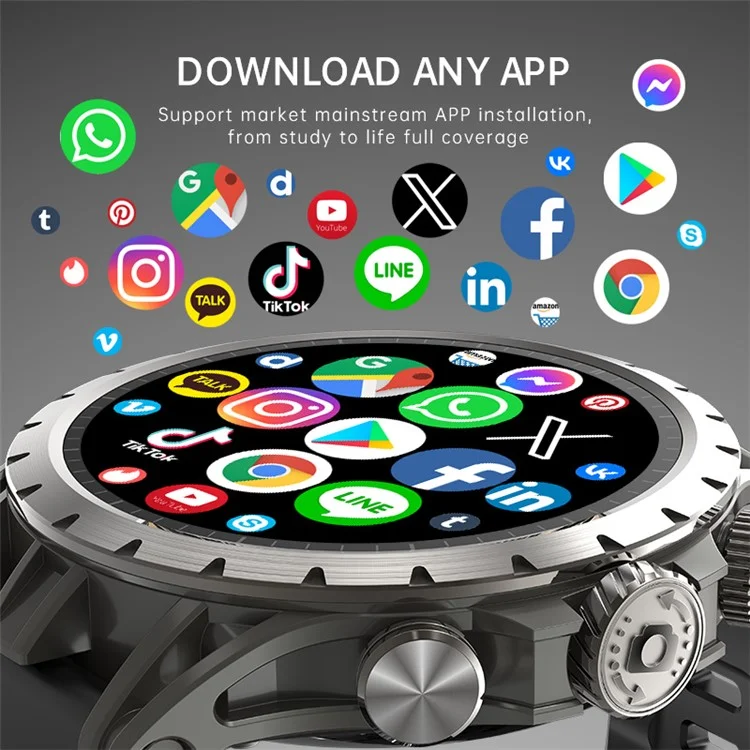 Q85 2+16G 1.43-inch AMOLED Smart Watch 4G SIM Card GPS Positioning Android 8.1 Smart Watch, for Europe Asia Africa