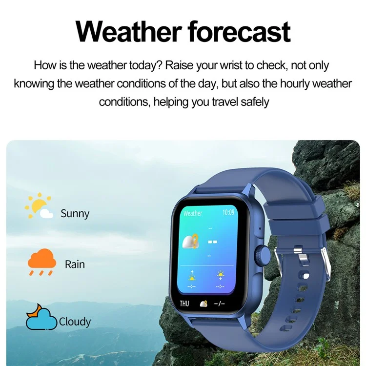 ZW36A 1.83-inch Touch Screen Smart Watch with Encoder Dafit App Health Monitoring Waterproof Sports Watch - Black