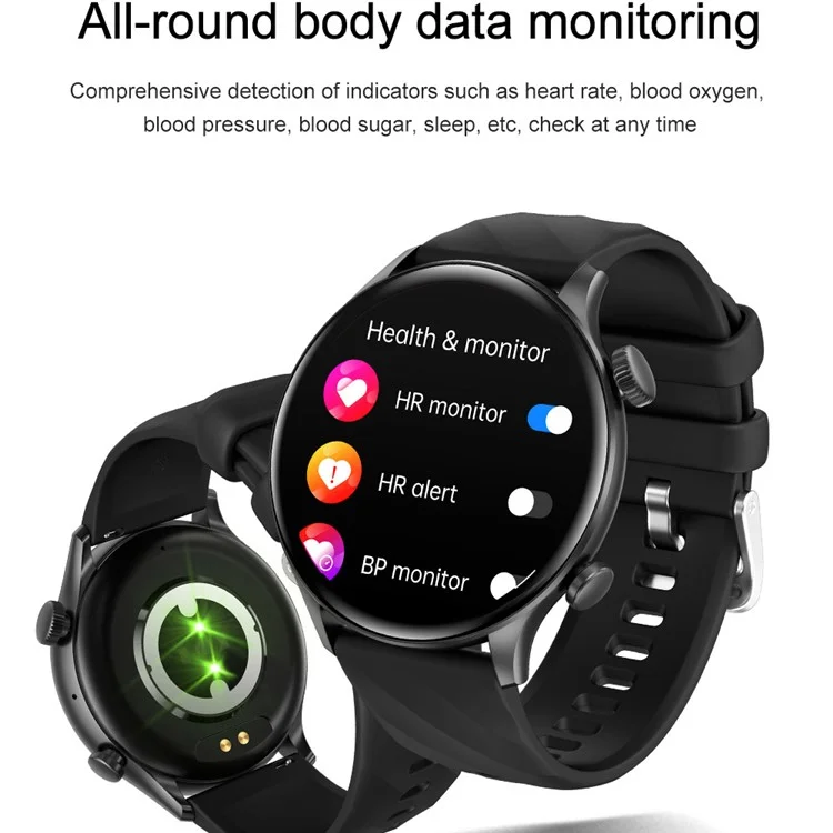 ZW63 Bluetooth Call Smart Watch Heart Rate Sleep Body Temperature Monitoring Sports Watch - Black