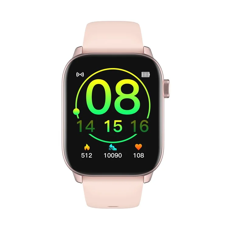 KW76 1.75inch Full Touch Screen IP68 Waterproof Weather Forecast Flashlight Multi-Sports Mode Smart Watch - Pink