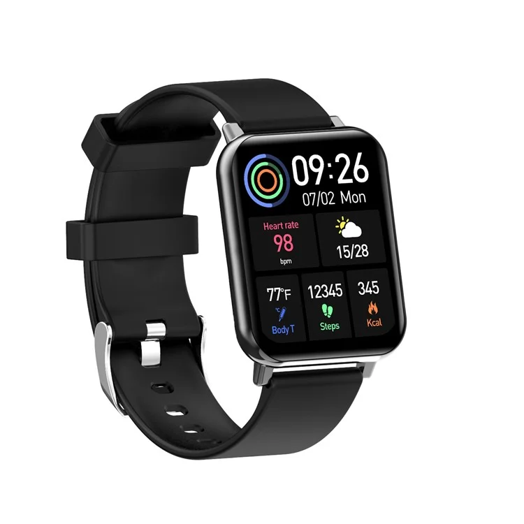 F15 Pro 1.69inch Full Touch Screen Sport Fitness Watch Smart Bracelet Band Waterproof for Android iOS - Black