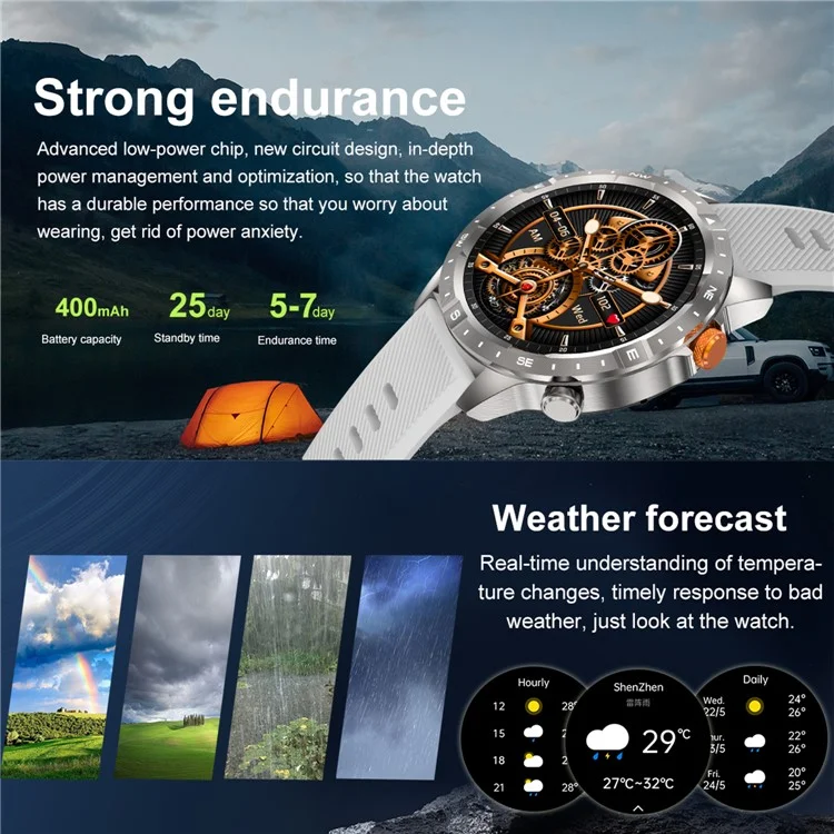 AK57 Health Monitor Bluetooth Call Smart Watch Waterproof Sports Bracelet, Silicone Strap - Black