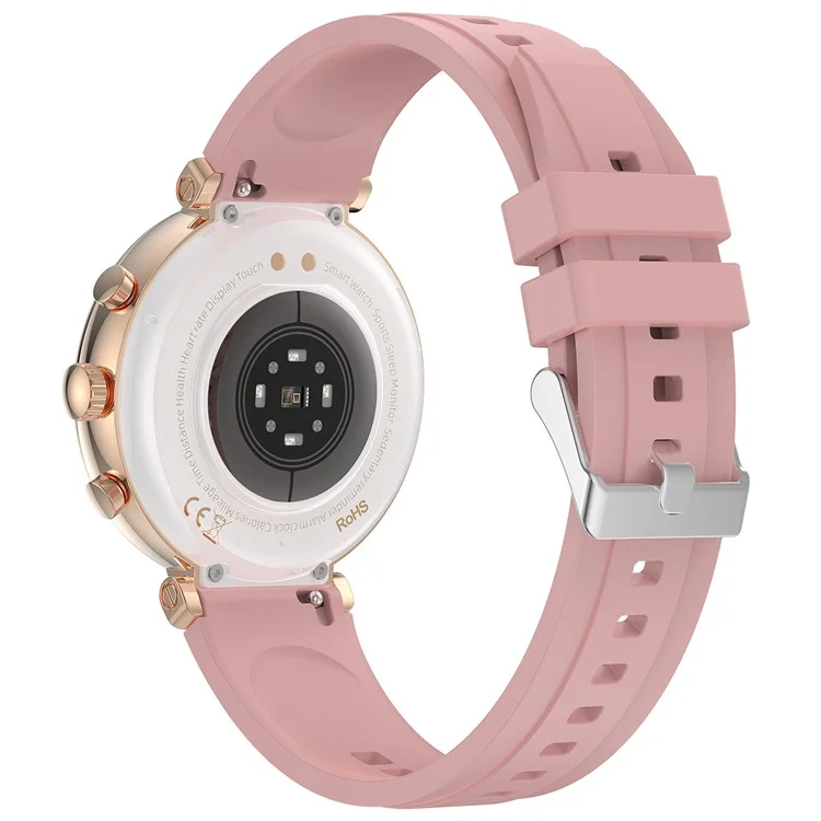 TK28 Women ECG Bluetooth Call Watch Body Temperature Health Monitor Smart Watch, Silicone Strap (CE Certified) - Gold