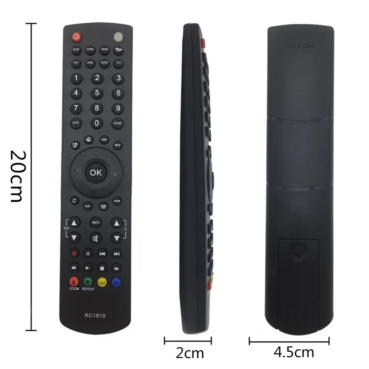 RC1910 Comfortable Ergonomic Design Television Remote Control Replacement for TOSHIBA TV