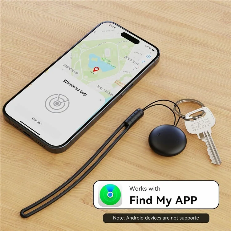 F10 Wireless Smart Tag Find My App Bluetooth Luggage Tracker Item Locator for iPhone - Black