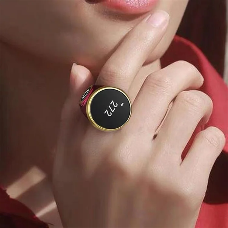 S9 Waterproof Finger Ring Digital Counter Luminous Electronic Smart Ring Tally Counter - Red