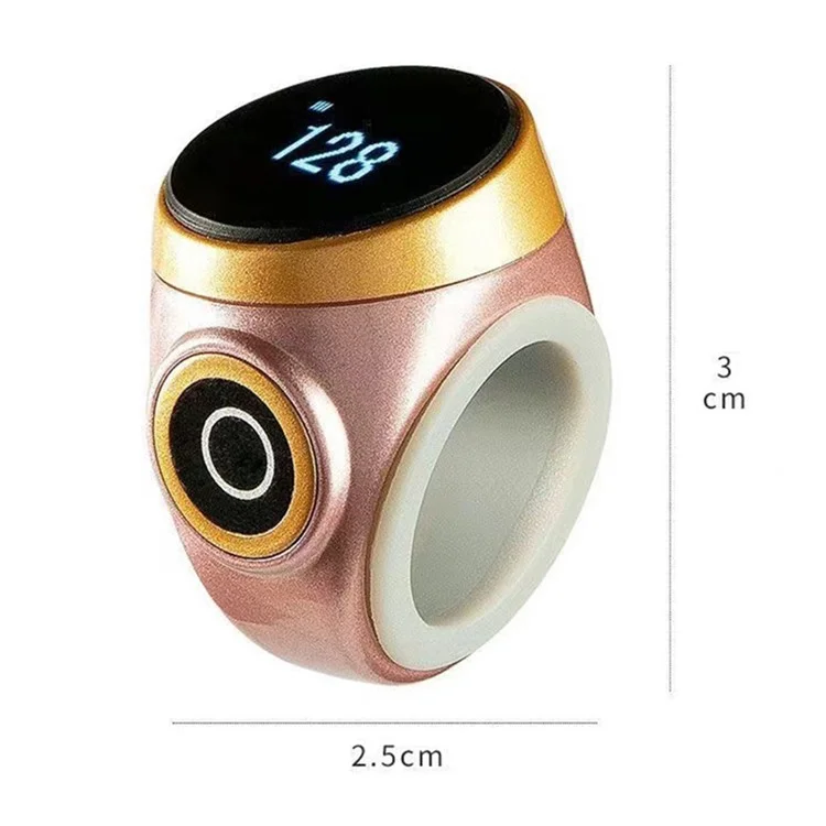 S9 Waterproof Finger Ring Digital Counter Luminous Electronic Smart Ring Tally Counter - Red