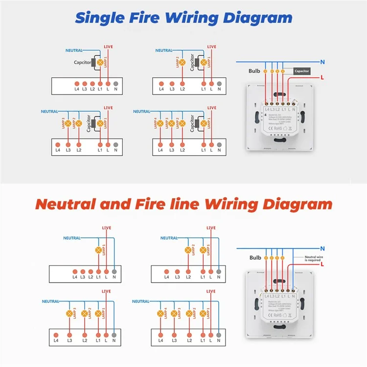 DS-101JL-2 2 Gang WiFi + Bluetooth Dual Mode APP Voice Control Smart Touch Wall Switch - White