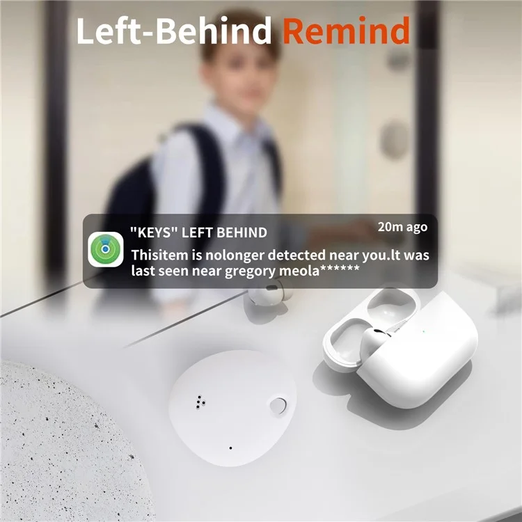 GS-201 Find My Network Wireless Pet Kids Key Finder iOS Devices Smart Tracking Locator - Black